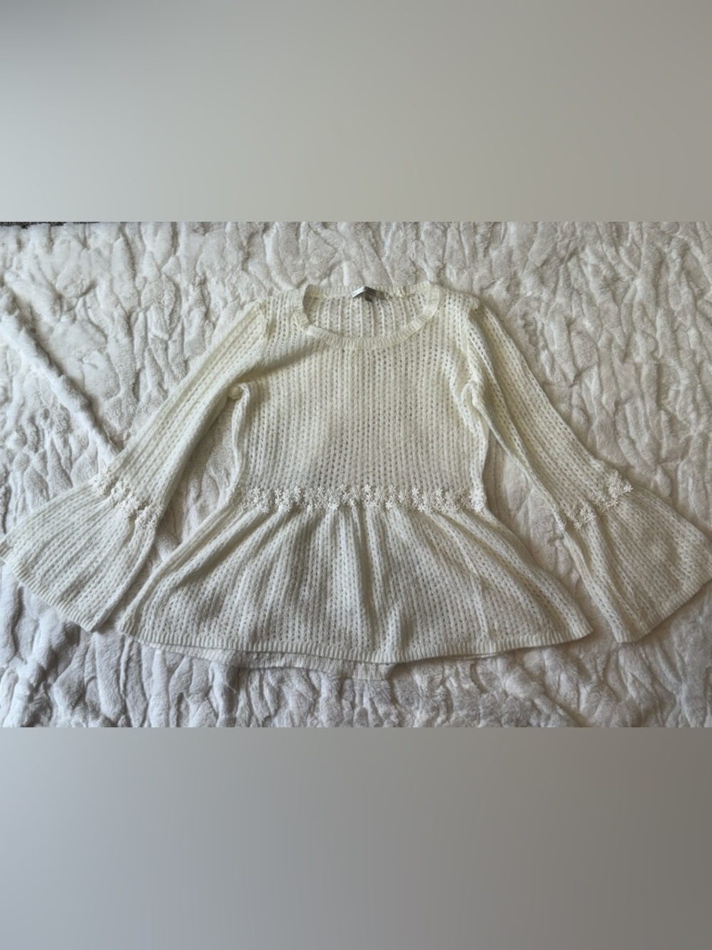 Lauren Conrad White Knit Baby Doll Boho Coverup Medium